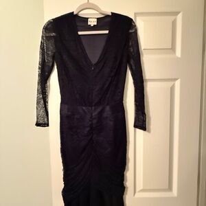 Reiss Midnight Blue Lace Sleeve Dress